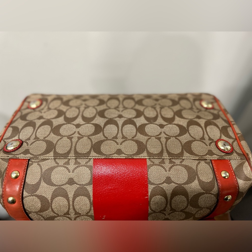 Coach Heritage Stripe XL Zip Satchel K0769-11353 - Picture 9 of 12
